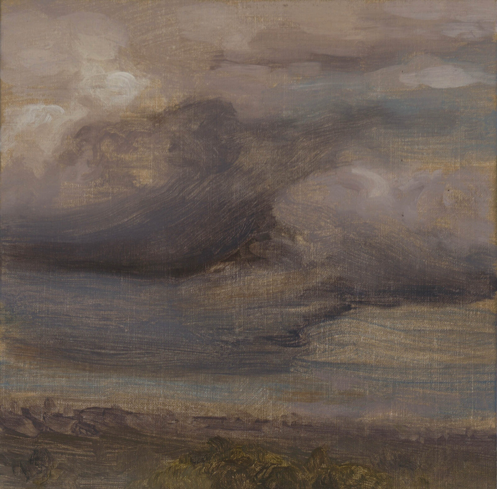 Liza Visagie - Clouds Overhead. Oil on Linen on Board 7 x 7 inches