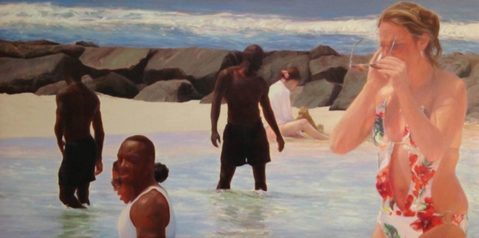 Liza Visagie - The Tidal Pool. Oil on Linen 36 x 72 inches