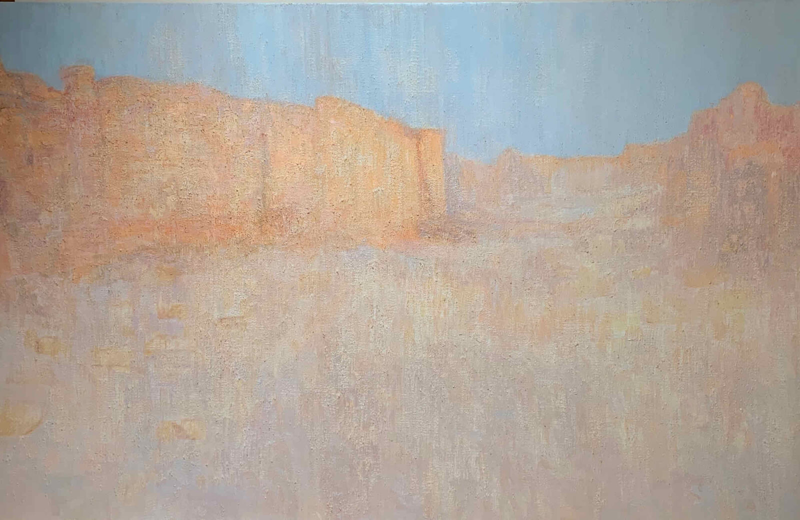 Liza Visagie - Desert Road. Rajasthan. Oil on Linen 53 x 83.5 inches